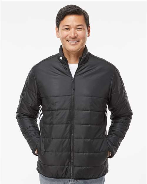 Adidas Men's 3-Stripes Puffer Full-Zip Jacket