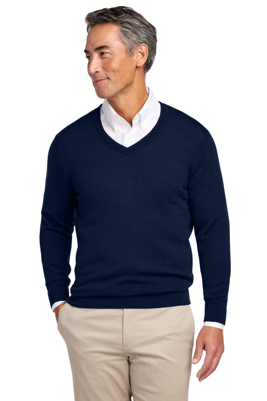 Brooks Brothers ® Washable Merino V-Neck Sweater BB18410 | Add Your Logo