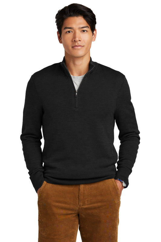 Brooks Brothers   Washable Merino Birdseye 1/4-Zip Sweater BB18412
