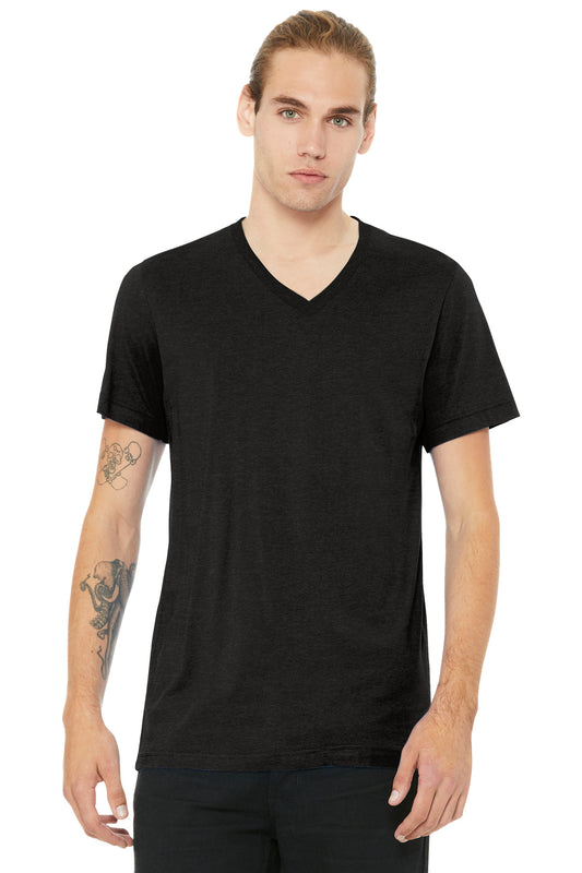 BELLA+CANVAS ® Unisex Heather CVC V-Neck Tee BC3005CVC | Add Your Logo