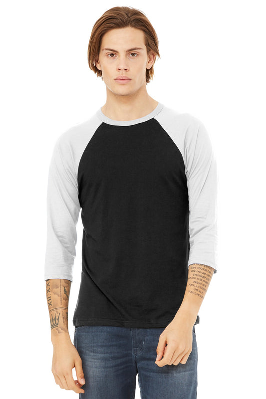 BELLA+CANVAS ® Unisex 3/4-Sleeve Baseball Tee. BC3200 | Add Your Logo