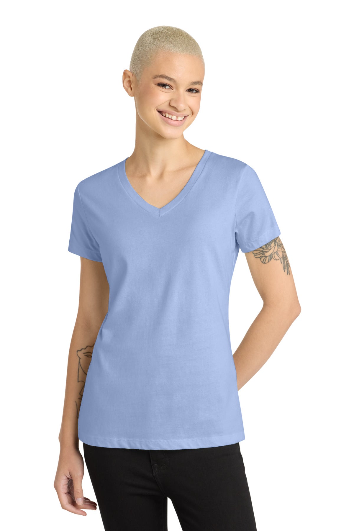 District ® - Women's Perfect Weight ® V-Neck Tee. DM1170L | Add Your Logo