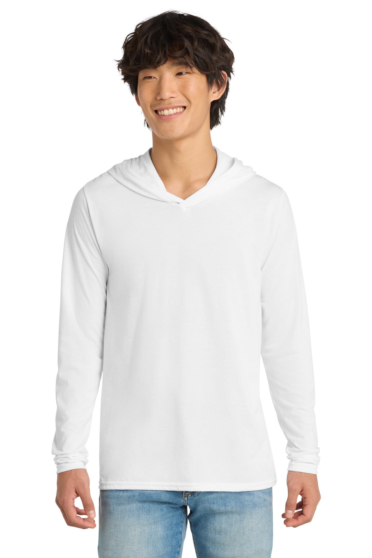 District ® Perfect Tri ® Long Sleeve Hoodie. DM139 | Add Your Logo