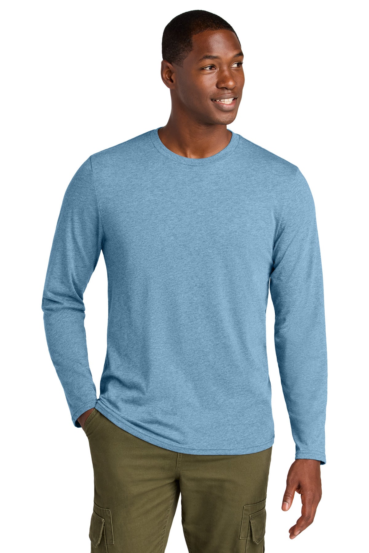 District ® Perfect Weight ® CVC Long Sleeve Tee DT185 | Add Your Logo