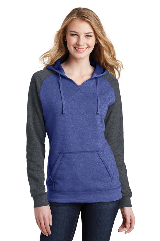 District   Women's Lightweight Fleece Raglan Hoodie.  DT296