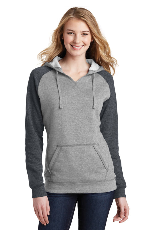 District   Women's Lightweight Fleece Raglan Hoodie.  DT296