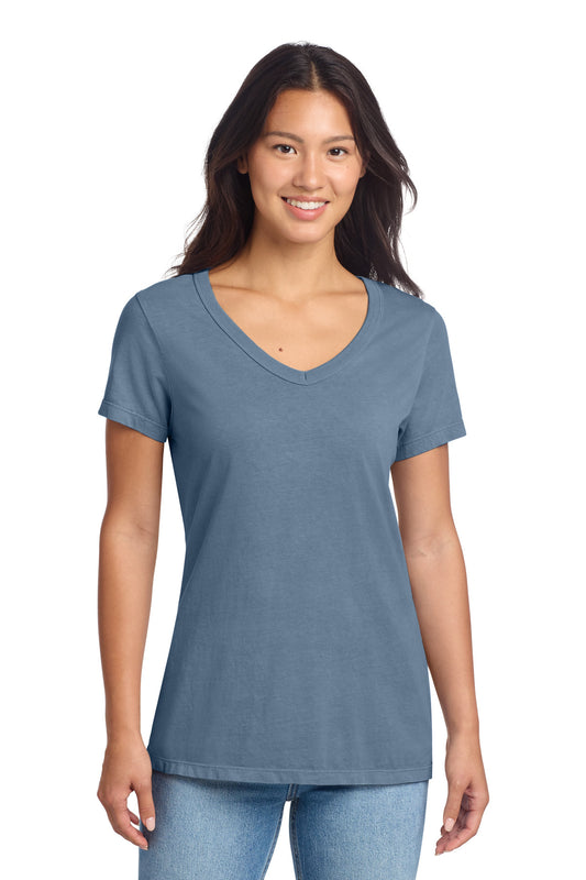 Port & Co ® Women's Beach Wash ® Garment-Dyed V-Neck Tee LPC099V | Add Your Logo