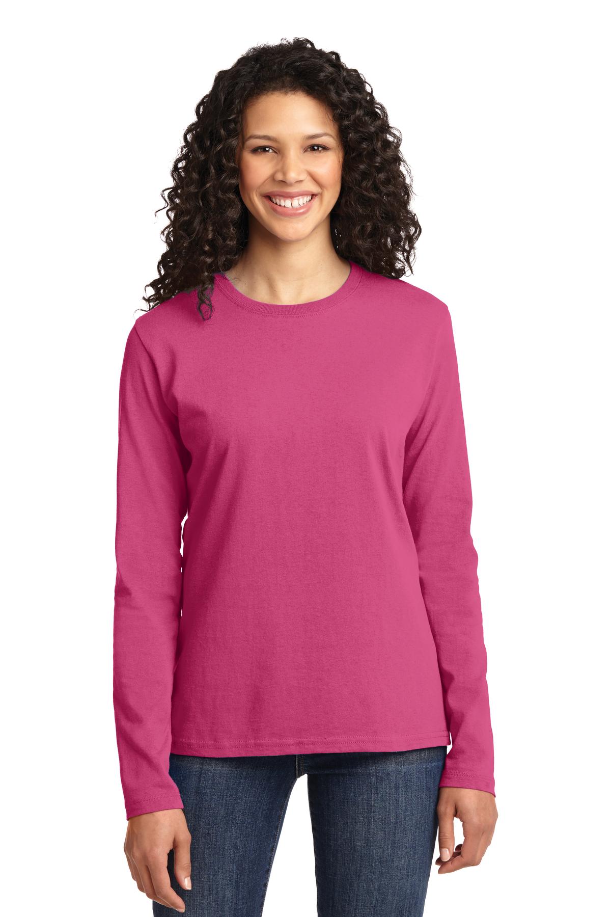 Port & Co Women's Long Sleeve Core Cotton Tee. LPC54LS