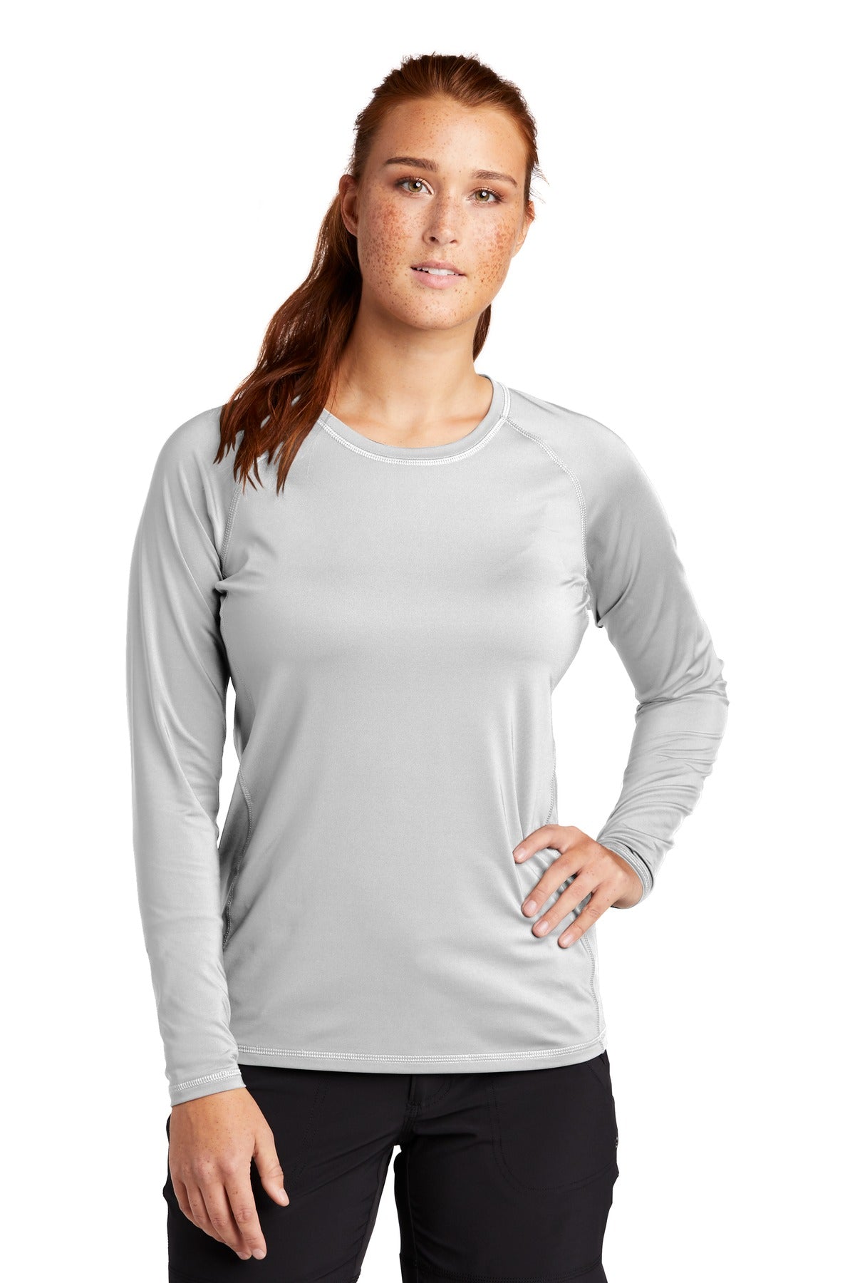 Sport-Tek Women's Long Sleeve Rashguard Tee. LST470LS