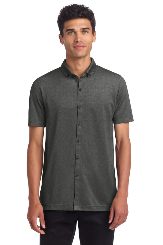 Mercer+Mettle Stretch Pique Full-Button Polo MM1006