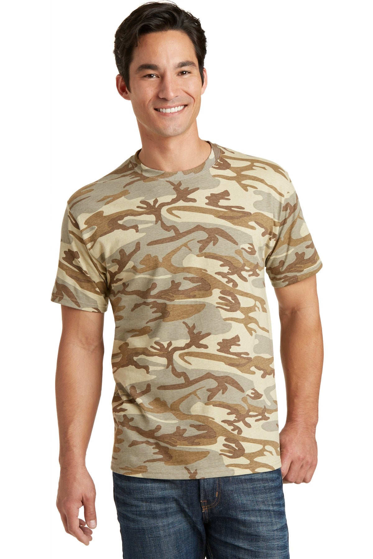 Port & Co Core Cotton Camo Tee. PC54C