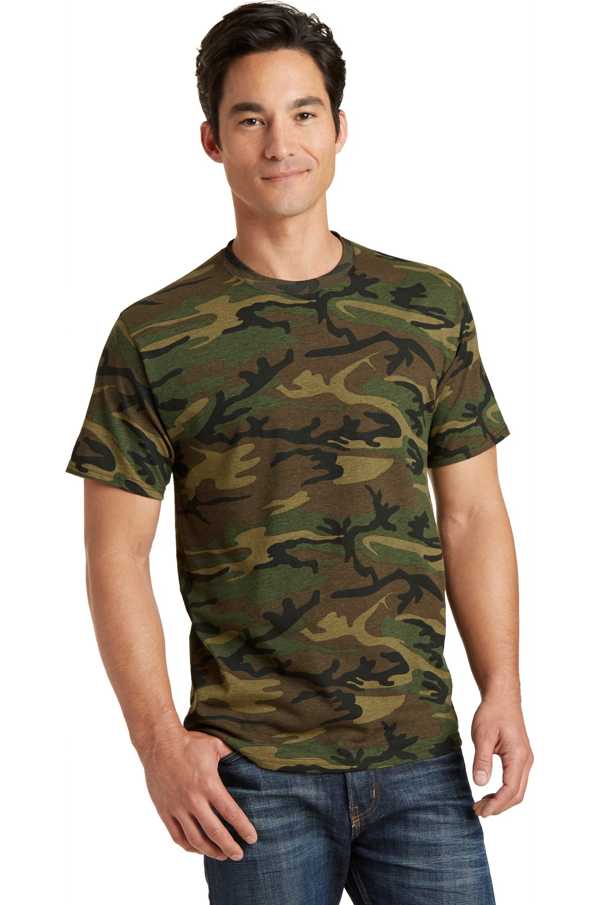 Port & Co Core Cotton Camo Tee. PC54C