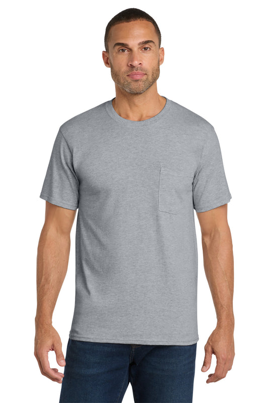 Port & Co Core Cotton Pocket Tee. PC54P