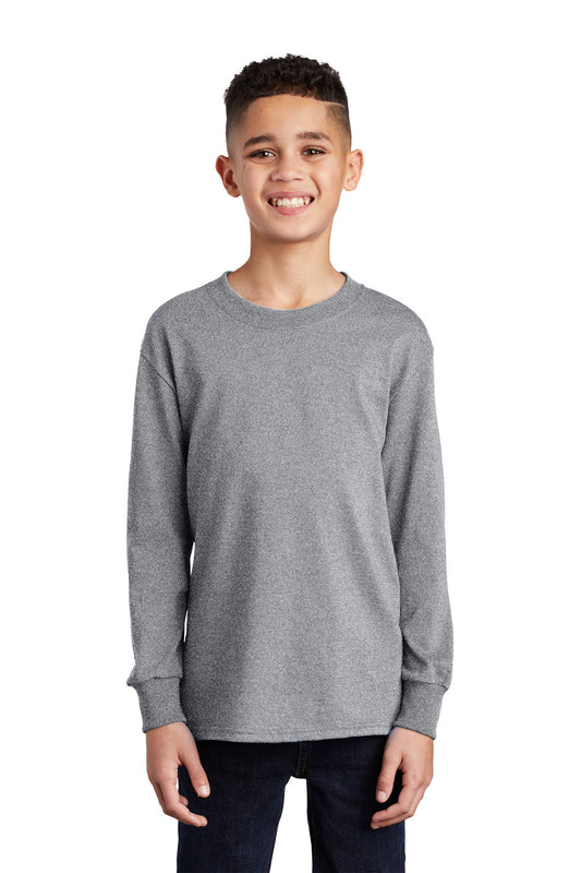 Port & Co Youth Long Sleeve Core Cotton Tee. PC54YLS