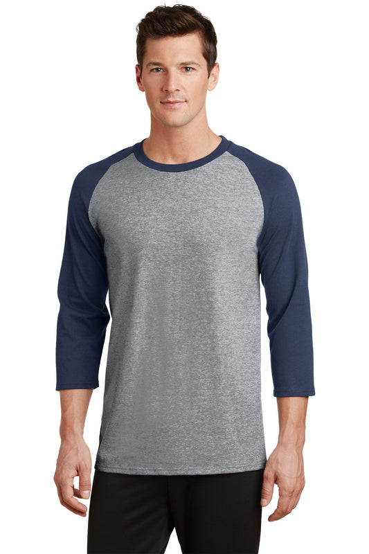 Port & Co Core Blend 3/4-Sleeve Raglan Tee. PC55RS