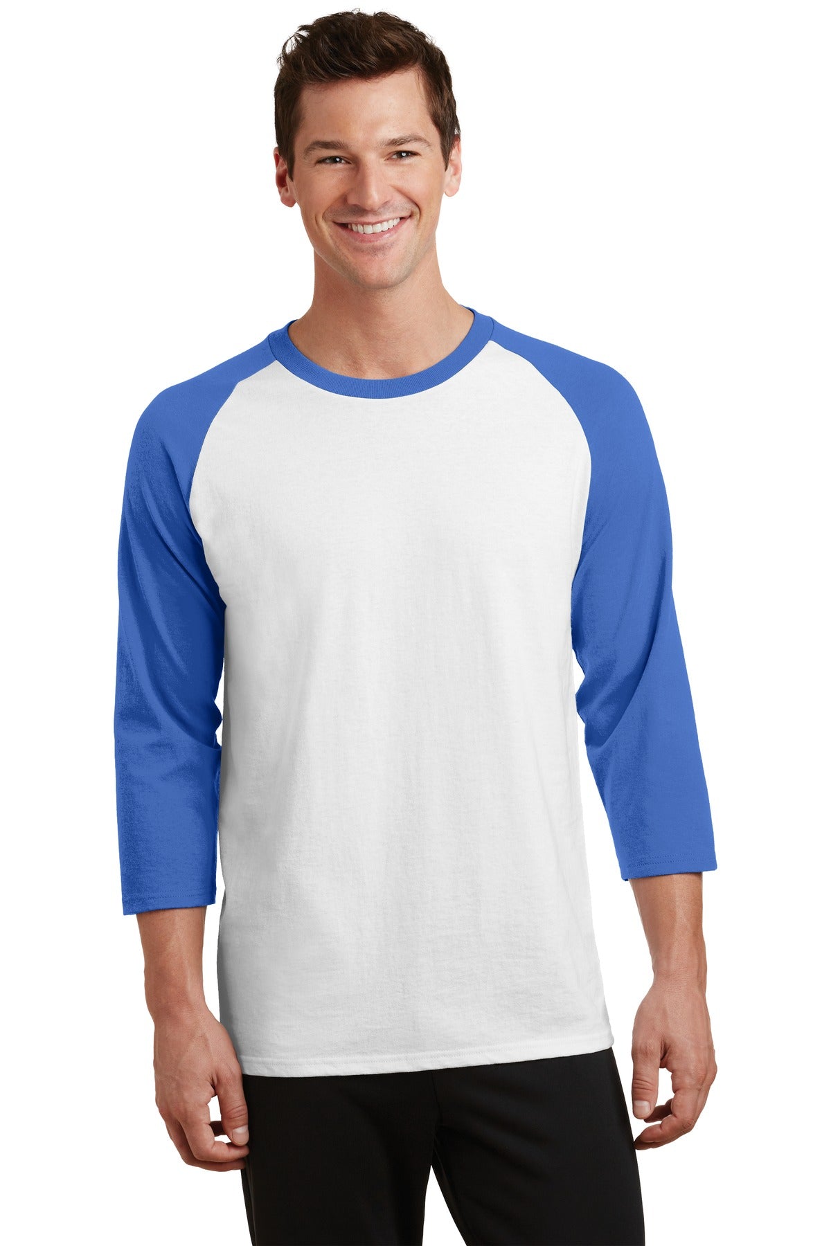 Port & Co Core Blend 3/4-Sleeve Raglan Tee. PC55RS