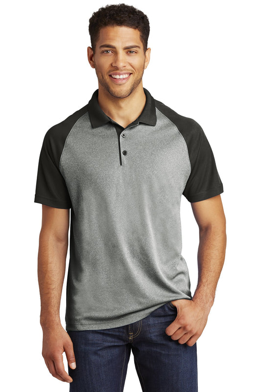 Sport-Tek    PosiCharge    RacerMesh    Raglan Heather Block Polo. ST641