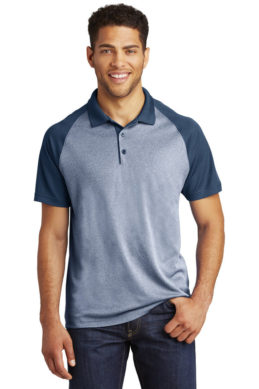 Sport-Tek    PosiCharge    RacerMesh    Raglan Heather Block Polo. ST641