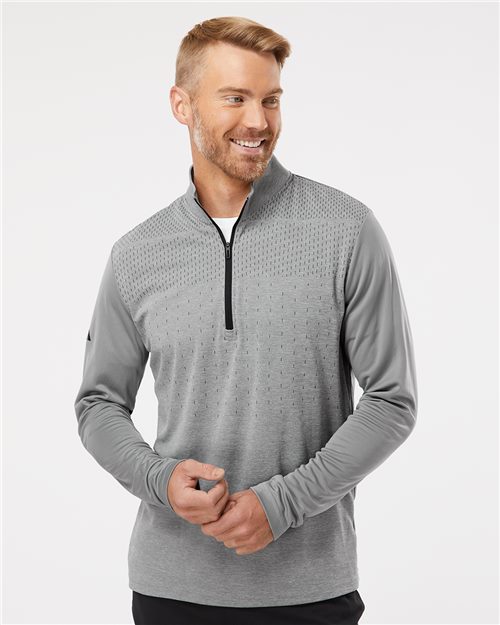 Adidas Men's Ultimate365 Heather Block Print Quarter-Zip Pullover