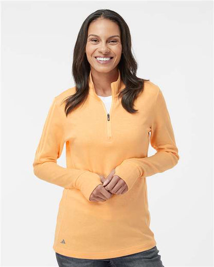 Adidas Women's 3-Stripes Quarter-Zip Sweater Pullover