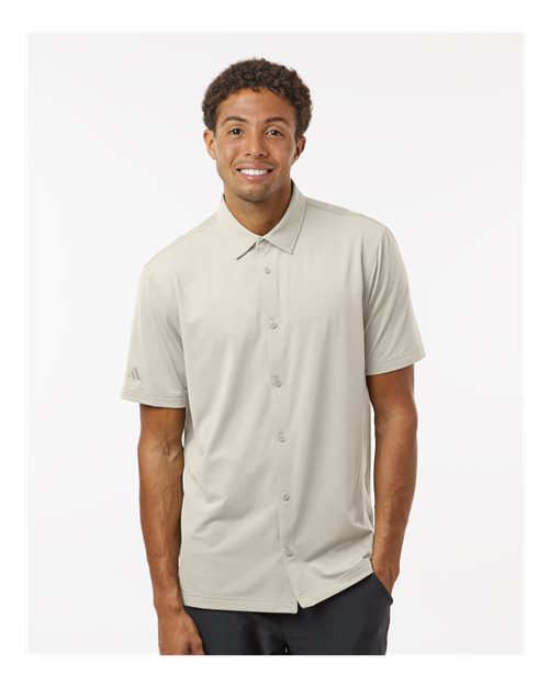 Adidas Men's Full Button Down Short Sleeve Shirt