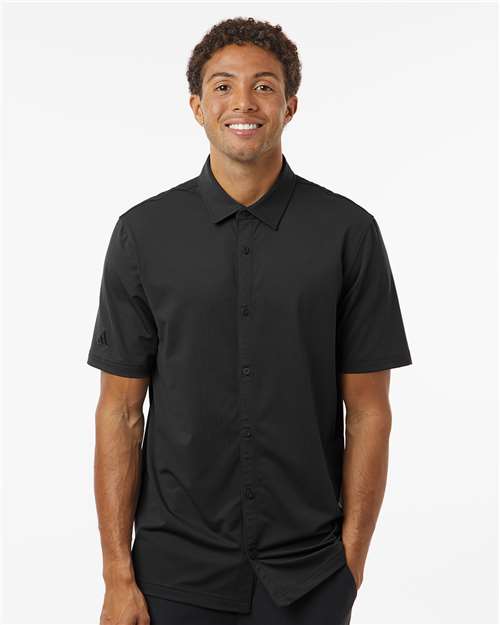 Adidas Men's Full Button Down Short Sleeve Shirt