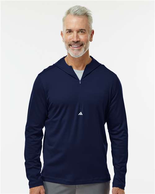 Adidas Men's Lightweight Quarter-Zip Hooded Pullover
