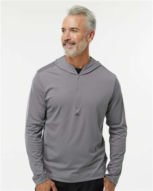 Adidas Men's Lightweight Quarter-Zip Hooded Pullover