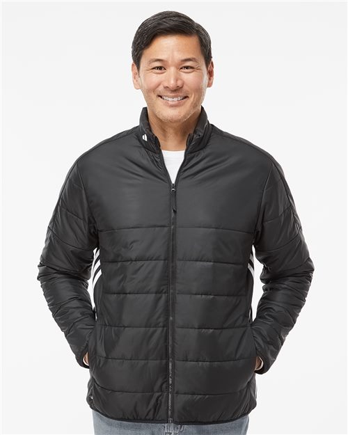 Adidas Men's 3-Stripes Puffer Full-Zip Jacket