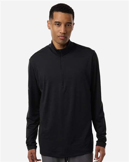 Adidas Men's Textured Stripe Quarter-Zip Pullover