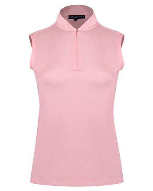 Swannies Women's Brynn Quarter-Zip Sleeveless Polo