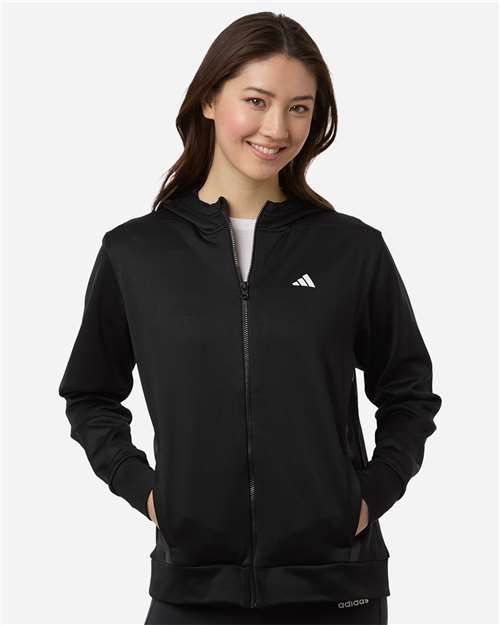Adidas Women's Game & Go Fleece Full-Zip Hooded Sweatshirt