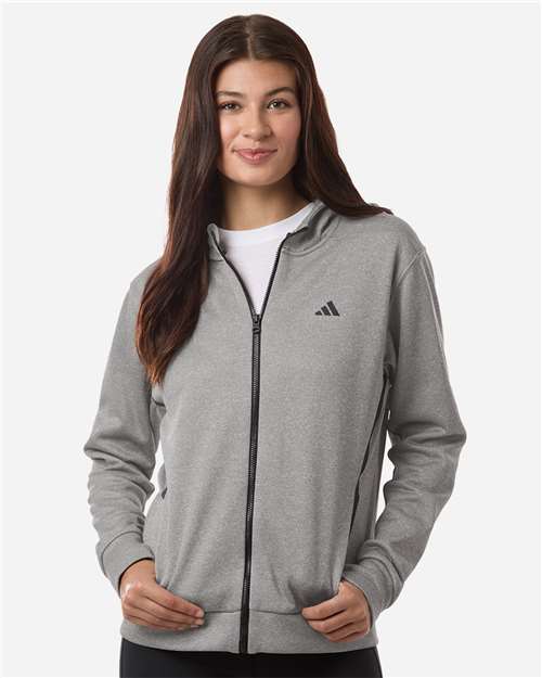 Adidas Women's Game & Go Fleece Full-Zip Hooded Sweatshirt