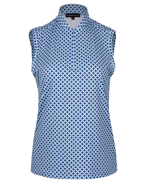 Swannies Women's Amber Quarter-Zip Sleeveless Polo