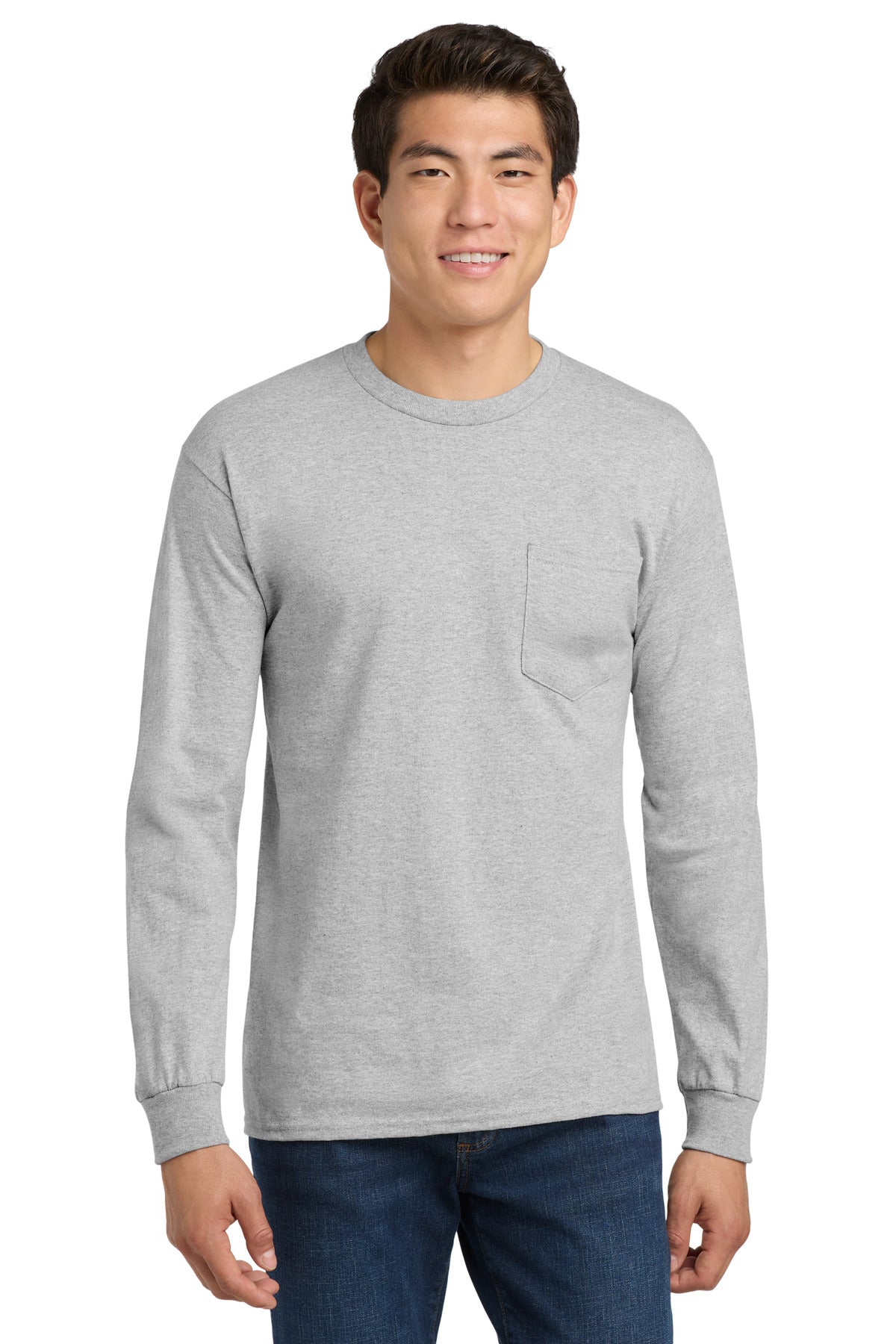 Gildan   - Ultra Cotton   100% US Cotton Long Sleeve T-Shirt with Pocket.  2410