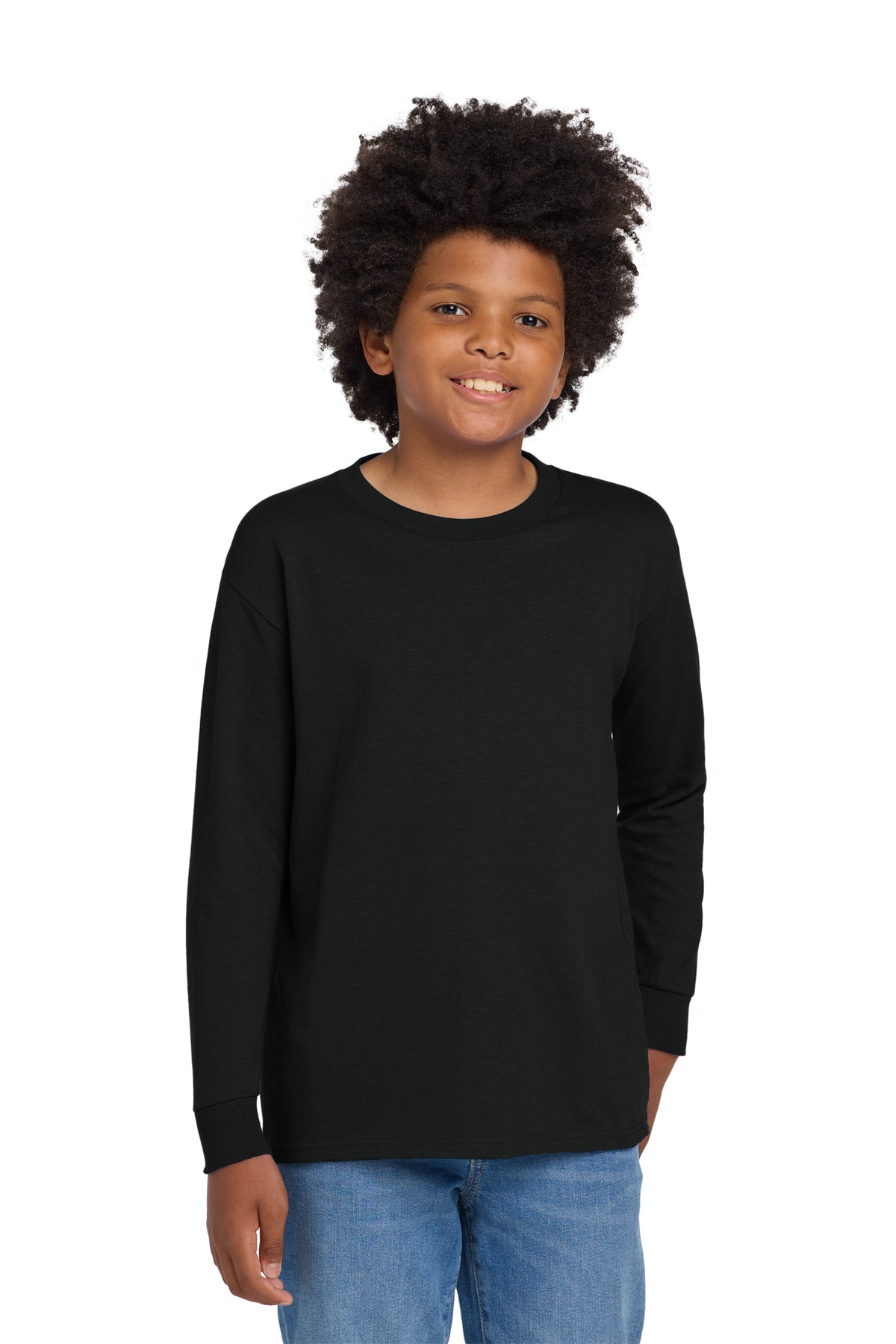 Gildan ®  Youth Heavy Cotton ™  100% Cotton Long Sleeve T-Shirt. 5400B | Add Your Logo