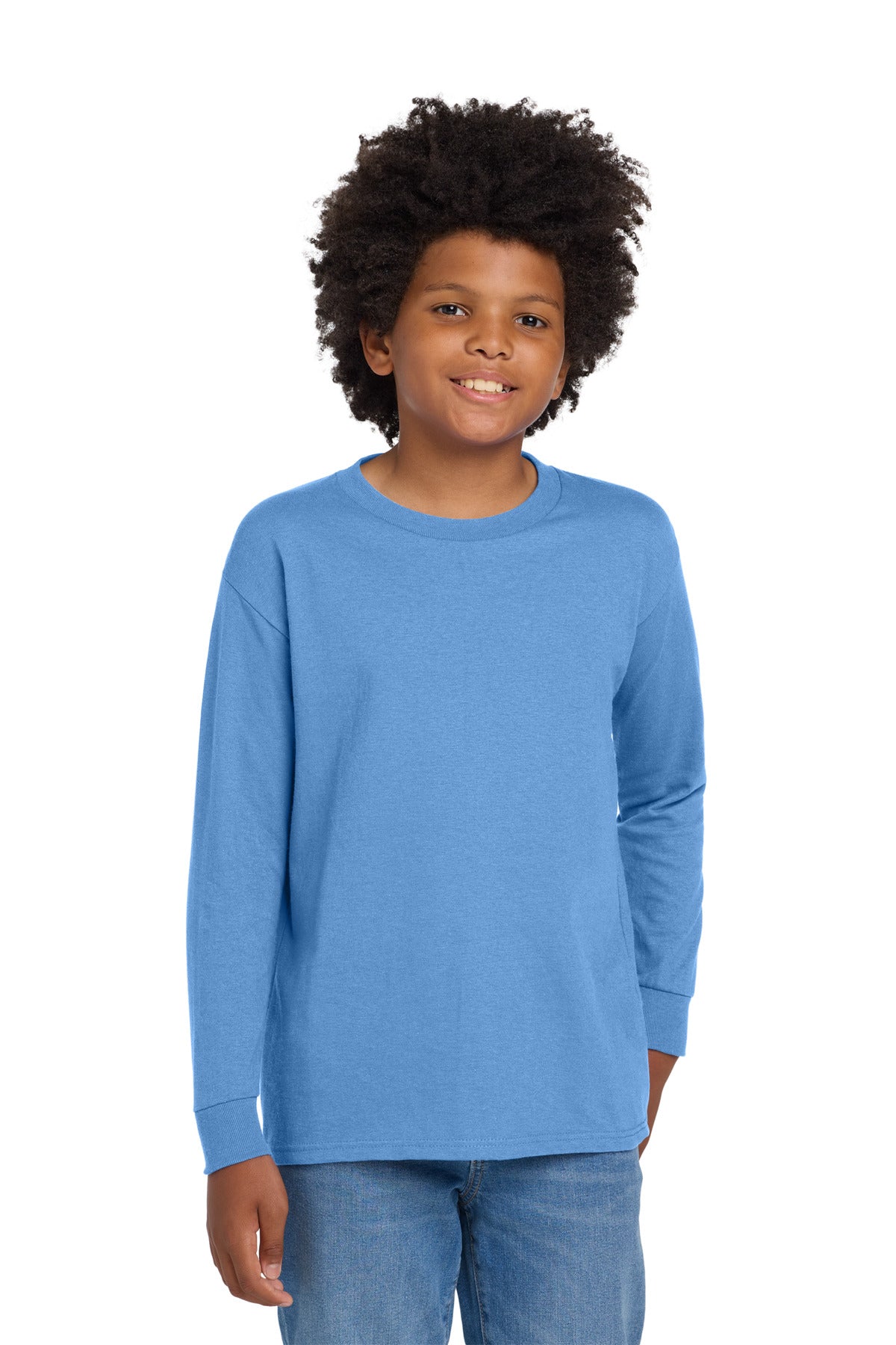 Gildan ®  Youth Heavy Cotton ™  100% Cotton Long Sleeve T-Shirt. 5400B | Add Your Logo
