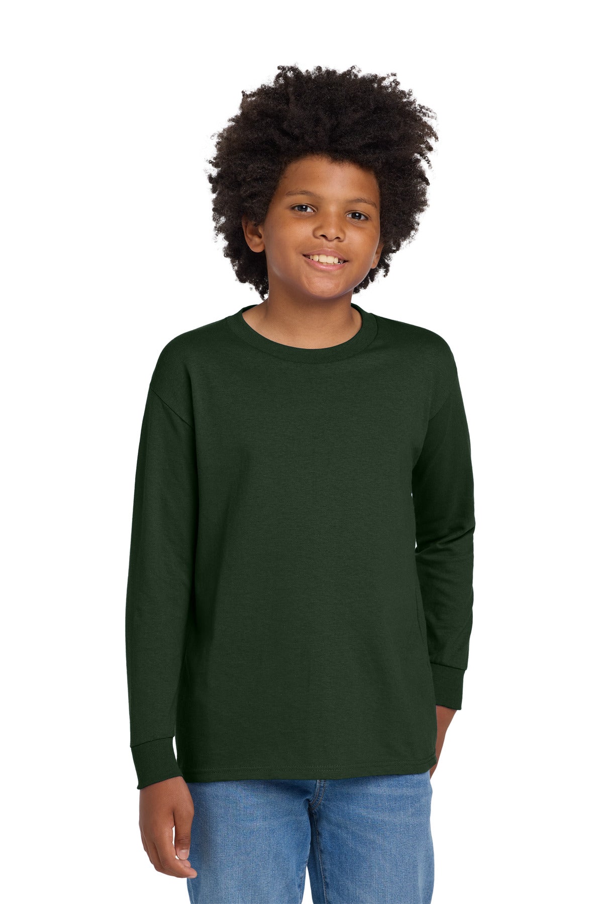 Gildan ®  Youth Heavy Cotton ™  100% Cotton Long Sleeve T-Shirt. 5400B | Add Your Logo