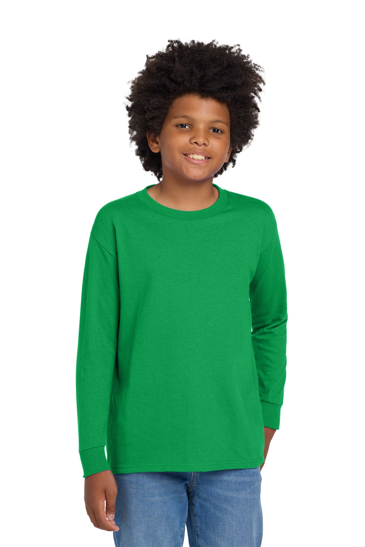 Gildan ®  Youth Heavy Cotton ™  100% Cotton Long Sleeve T-Shirt. 5400B | Add Your Logo