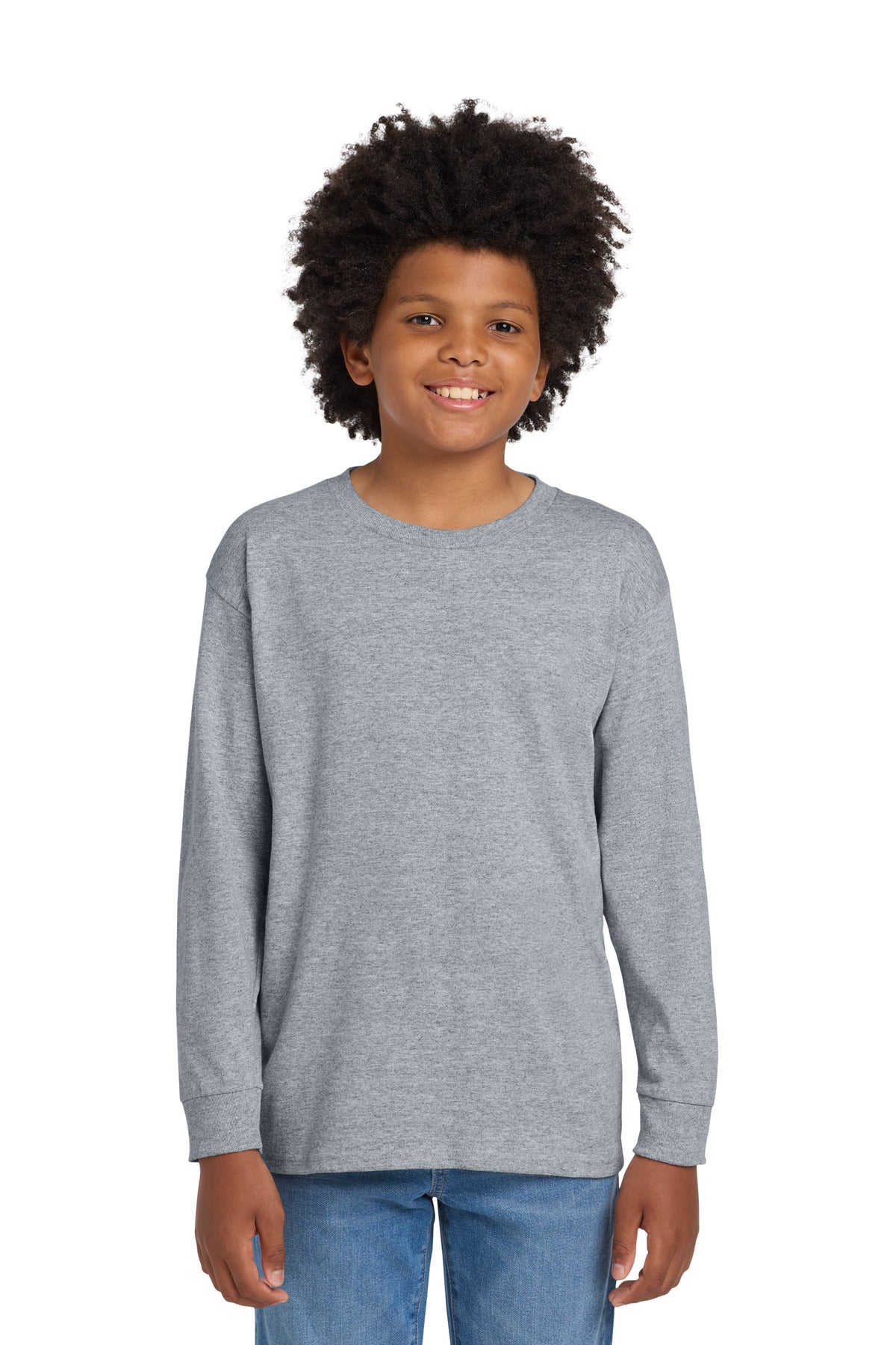 Gildan ®  Youth Heavy Cotton ™  100% Cotton Long Sleeve T-Shirt. 5400B | Add Your Logo