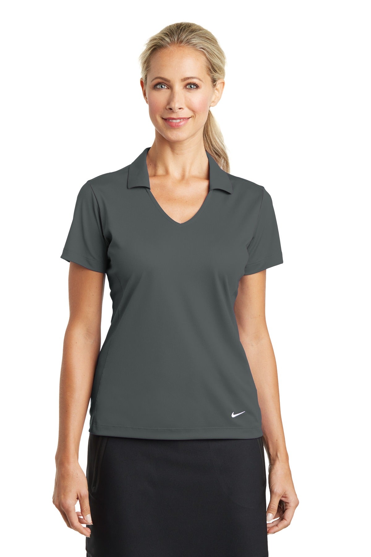 Nike Women's Dri-FIT Vertical Mesh Polo. 637165 | Add Your Logo