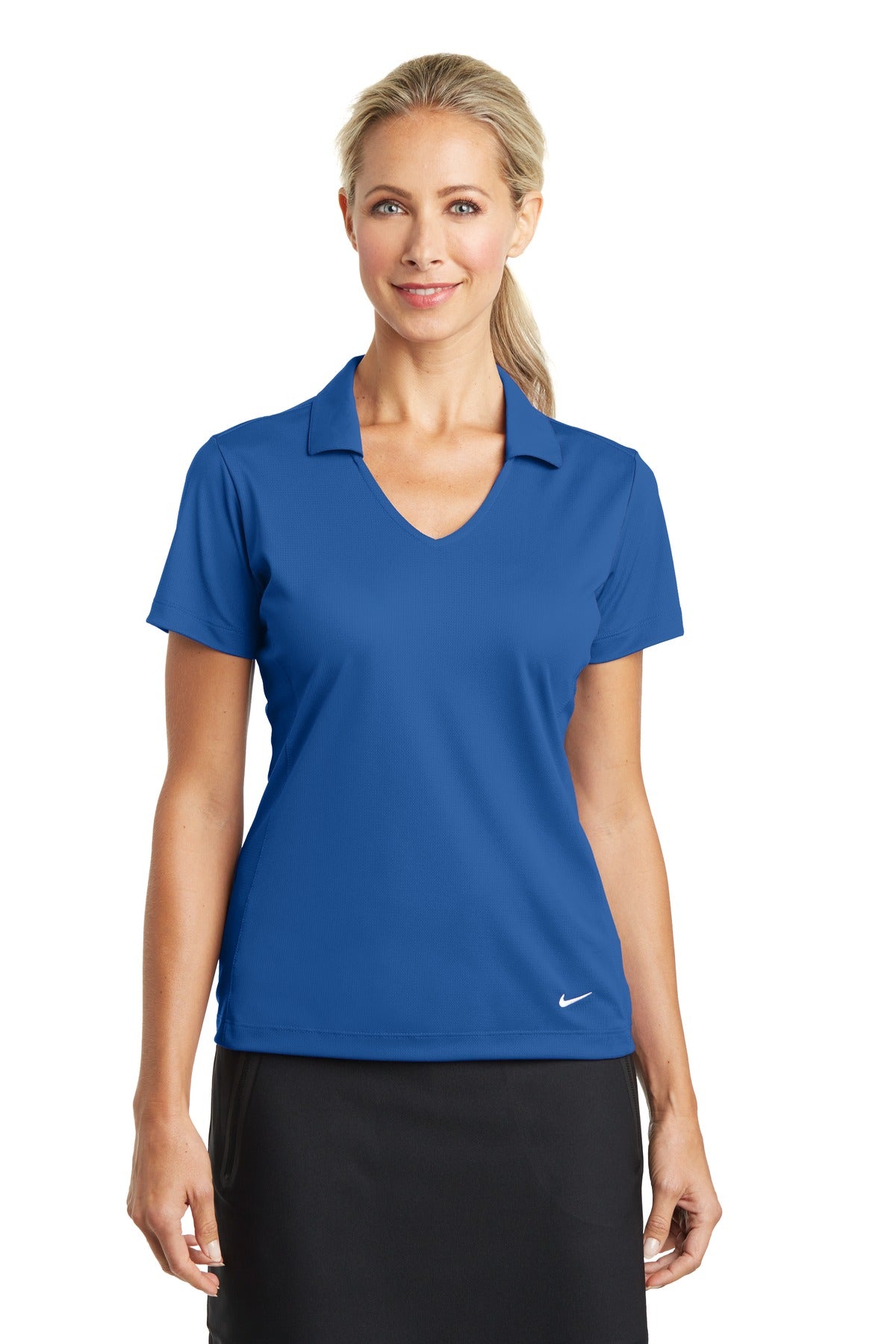 Nike Women's Dri-FIT Vertical Mesh Polo. 637165 | Add Your Logo