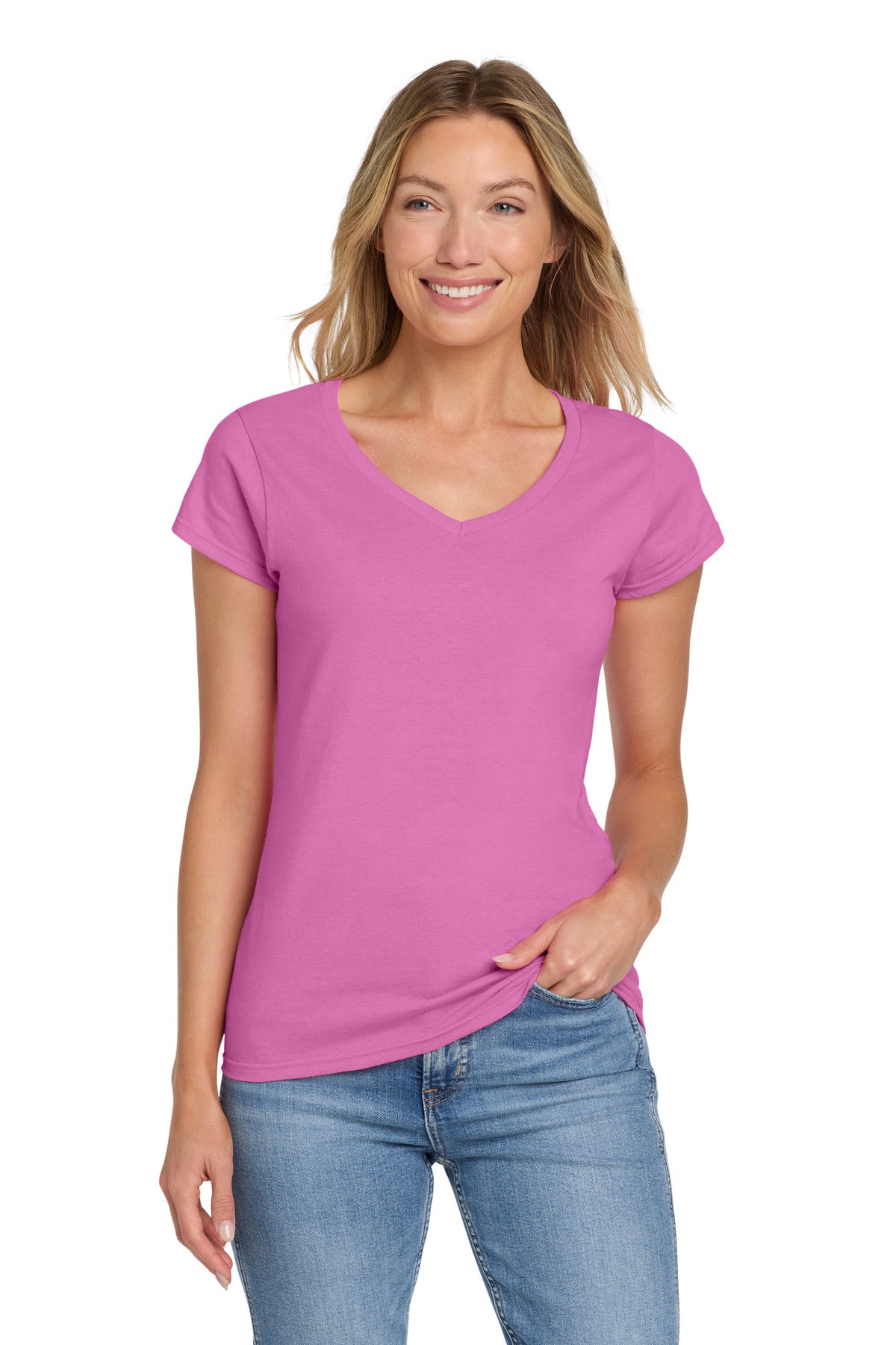 Gildan Softstyle ®  Women's Fit V-Neck T-Shirt. 64V00L | Add Your Logo