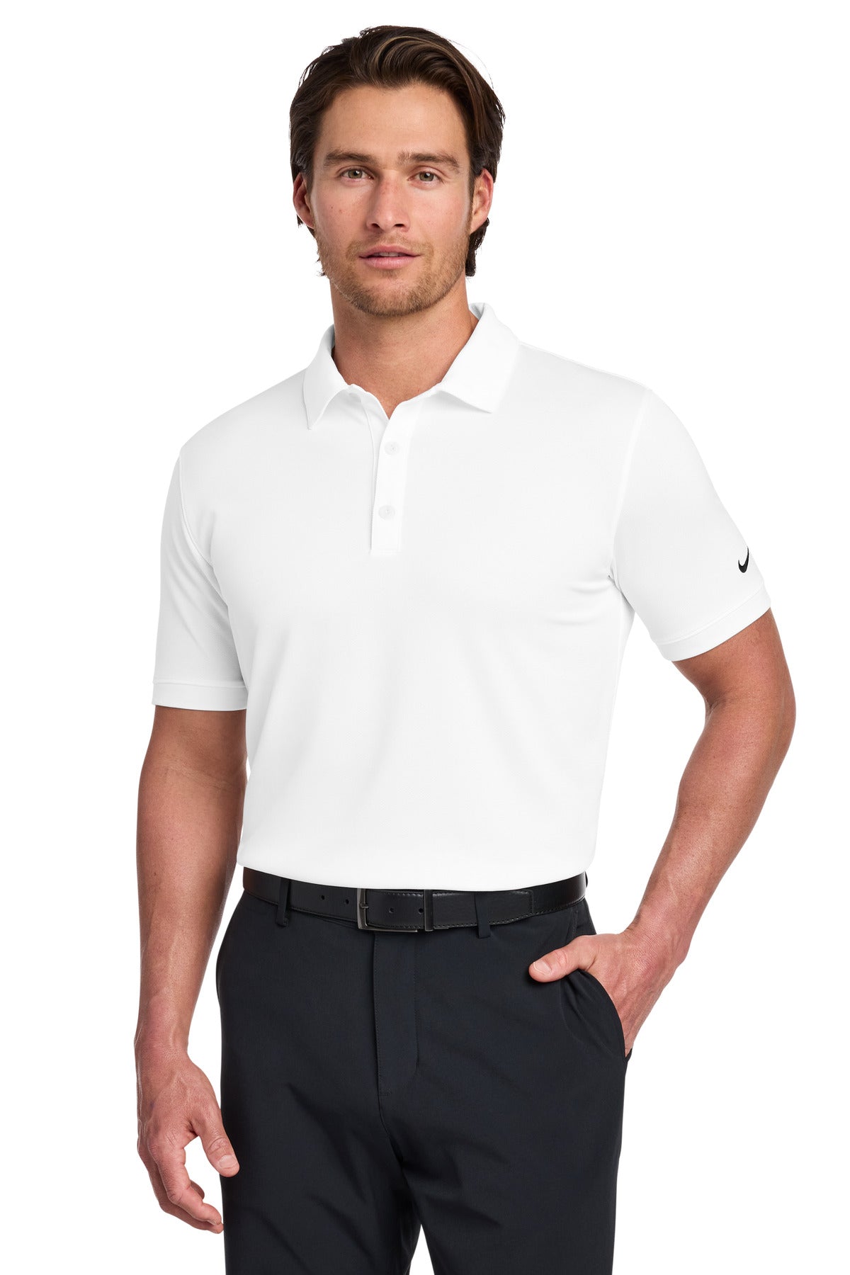 Nike Dri-FIT Solid Icon Pique Modern Fit Polo.  746099 | Add Your Logo