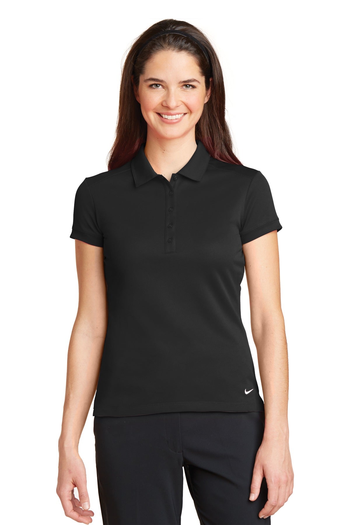 Nike Women's Dri-FIT Solid Icon Pique Modern Fit Polo.  746100 | Add Your Logo