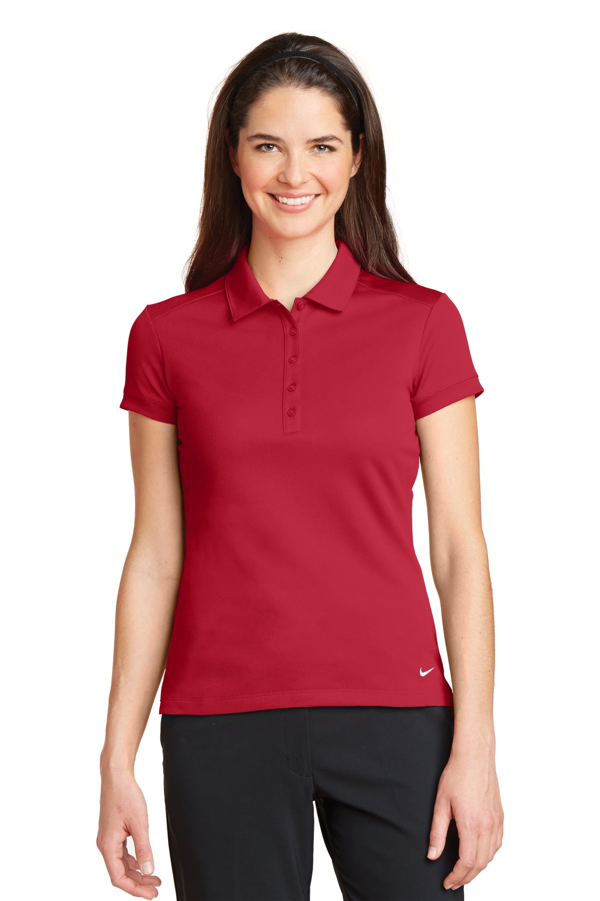 Nike Women's Dri-FIT Solid Icon Pique Modern Fit Polo.  746100 | Add Your Logo
