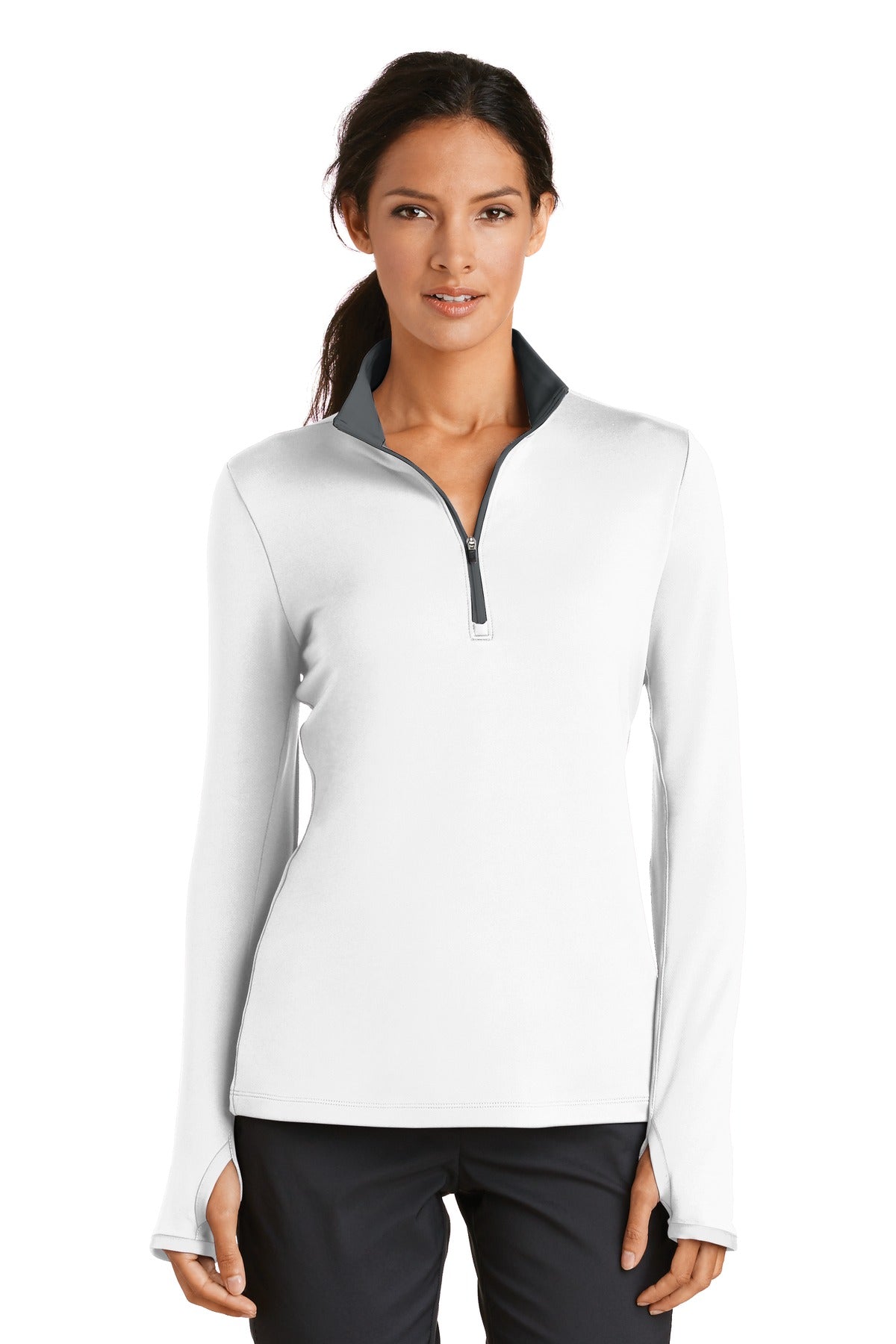 Nike Women's Dri-FIT Stretch 1/2-Zip Cover-Up. 779796 | Add Your Logo