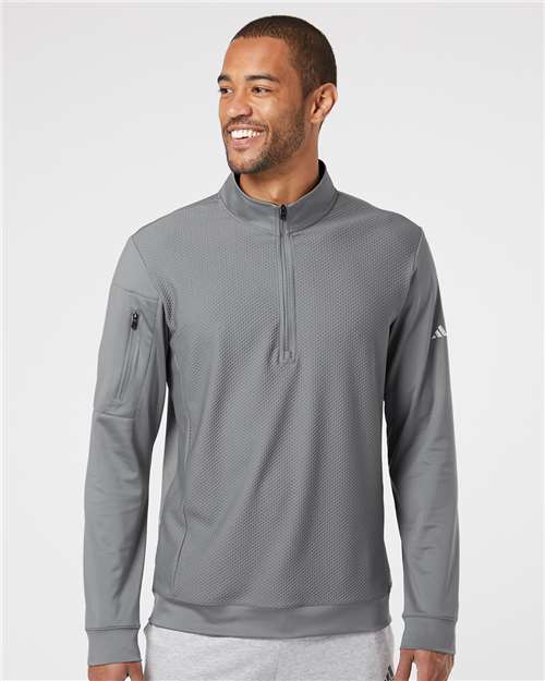 Adidas Men's Textured Quarter-Zip Pullover