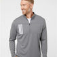 Adidas Men's 3-Stripes Double-Knit Quarter-Zip Pullover
