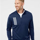 Adidas Men's 3-Stripes Double-Knit Quarter-Zip Pullover
